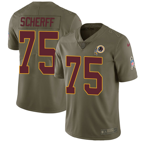 Nike Redskins #75 Brandon Scherff Olive Men's Stitched NFL Limited Salute to Service Jersey - Click Image to Close